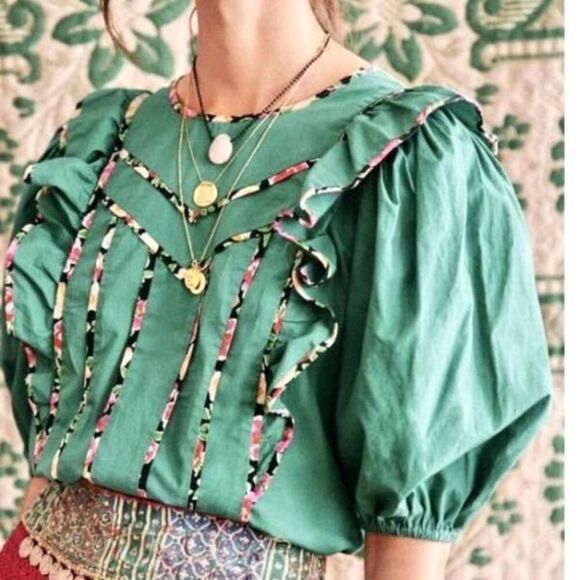 Sezane Tops - Sezane Angeline in green sz 38 (US 6)